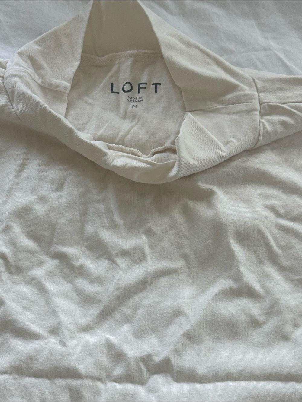 LOFT Off-White Lightweight Hooded Tee